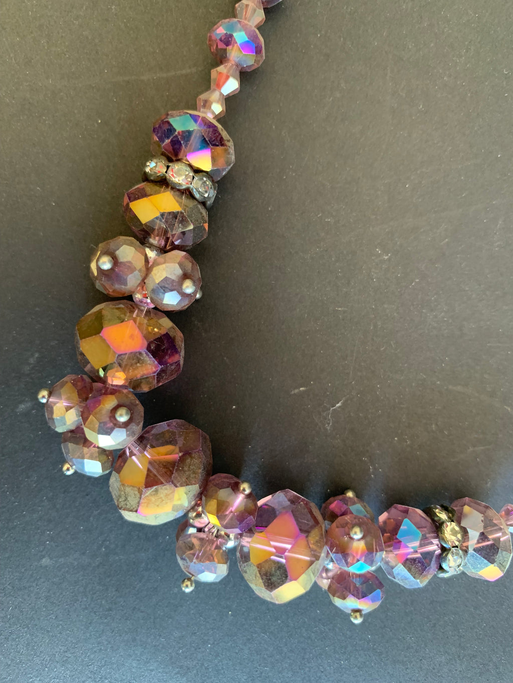 Conjunto de Collar y Pendientes de Cristal Morado