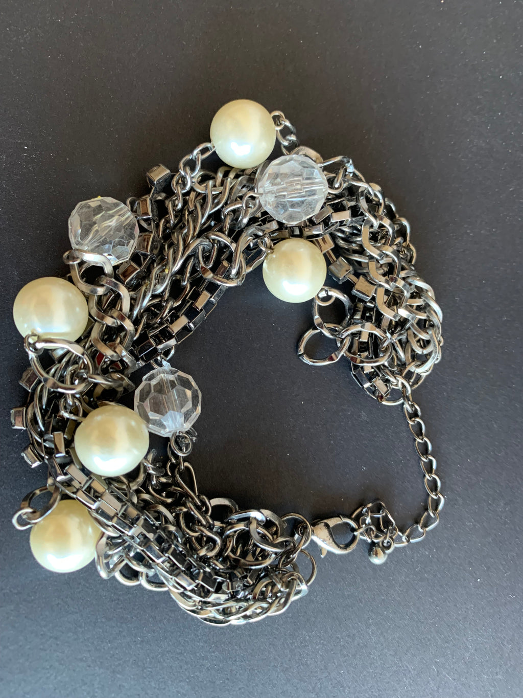 Pulsera de abalorios de perlas y cristales